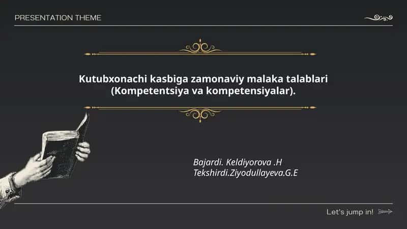 Kutubxonachi kasbiga zamonaviy malaka talablari (Kompetentsiya va kompetensiyalar) 1
