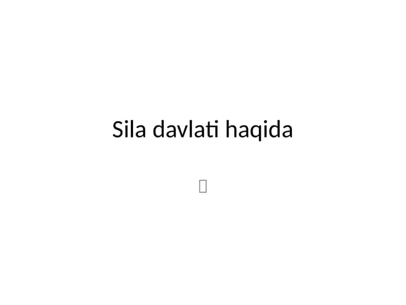 Sila Davlati 1