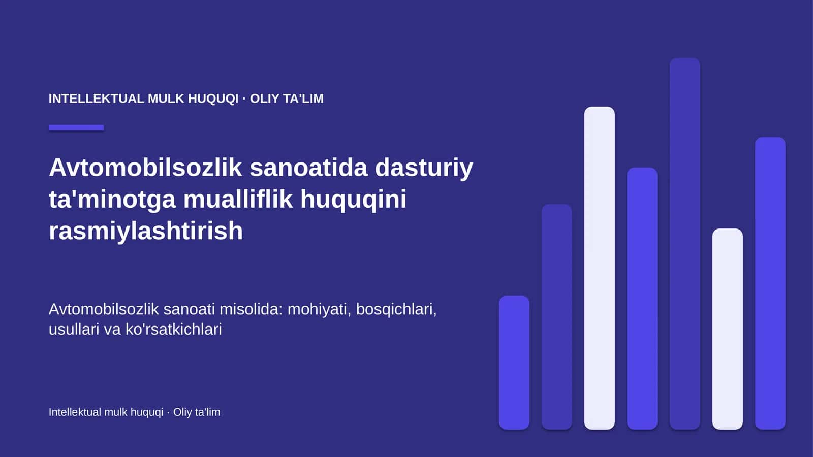 INTELLEKTUAL MULK HUQUQI · OLIY TA'LIM 1
