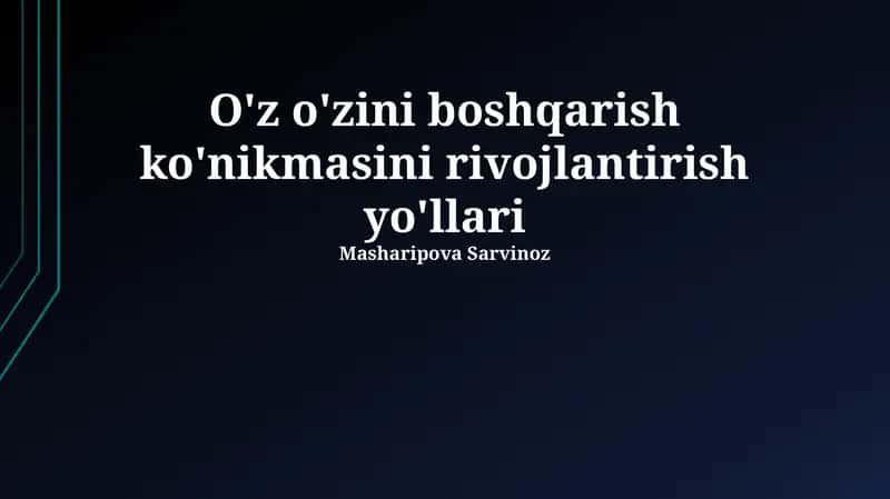 Stressni boshqarish va salomatlik 1