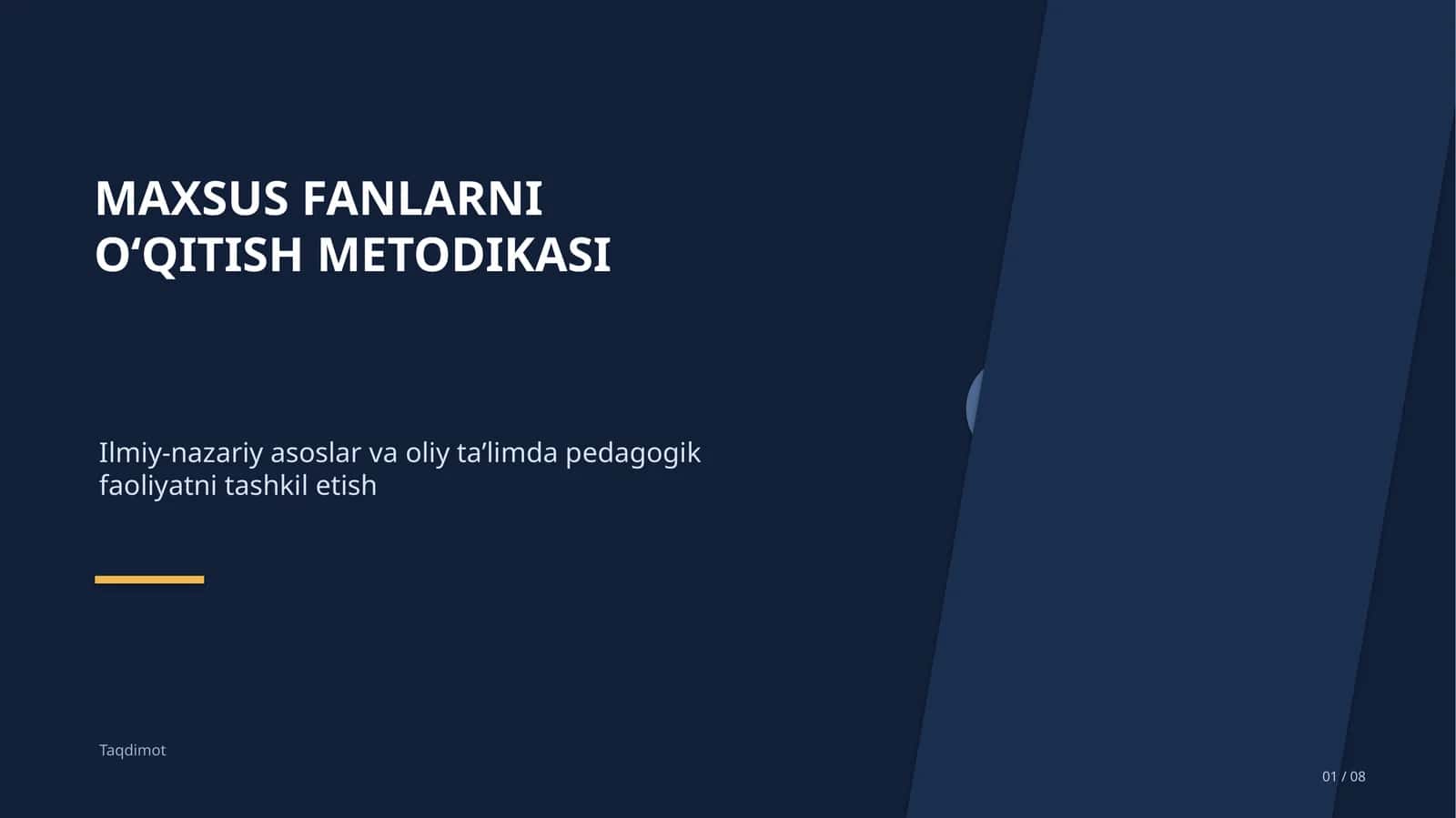 Ilmiy-nazariy asoslar va oliy ta’limda pedagogik faoliyatni tashkil etish 1