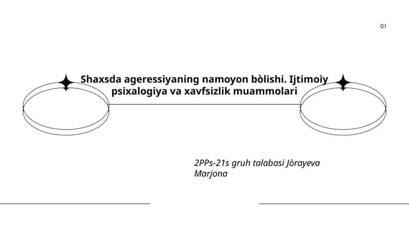 Shaxsda ageressiyaning namoyon bòlishi. Ijtimoiy psixalogiya va xavfsizlik muammolari 1