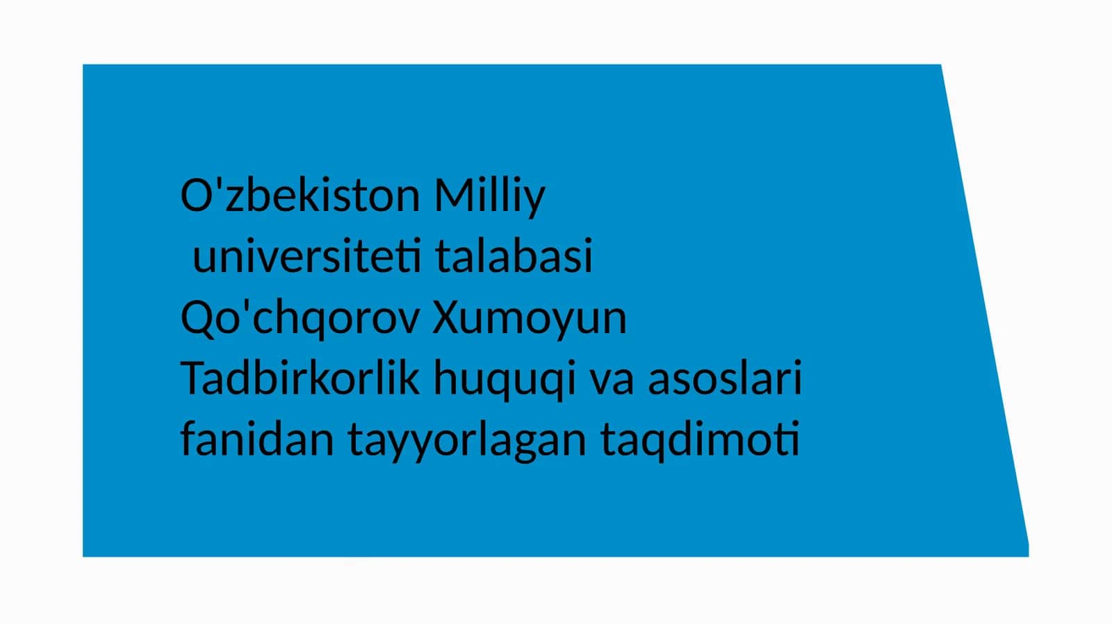 Qo'chqorov Xumoyun 1