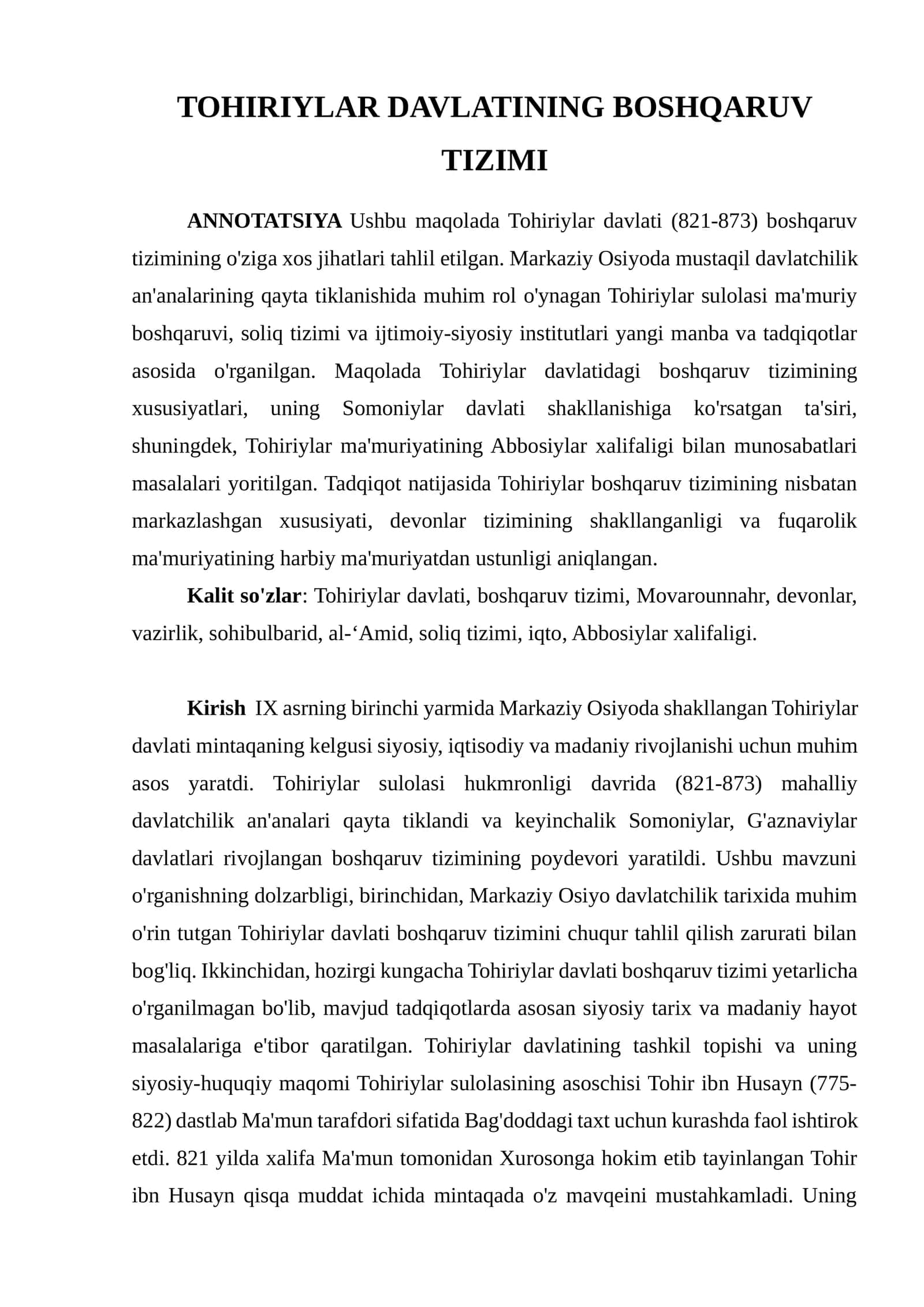 TOHIRIYLAR DAVLATINING BOSHQARUV TIZIMI 1