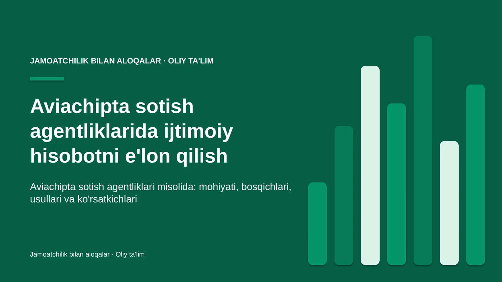 Aviachipta sotish agentliklarida ijtimoiy hisobotni e'lon qilish 1