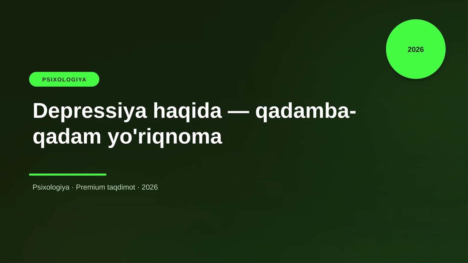 Depressiya haqida — qadamba-qadam yo'riqnoma 1