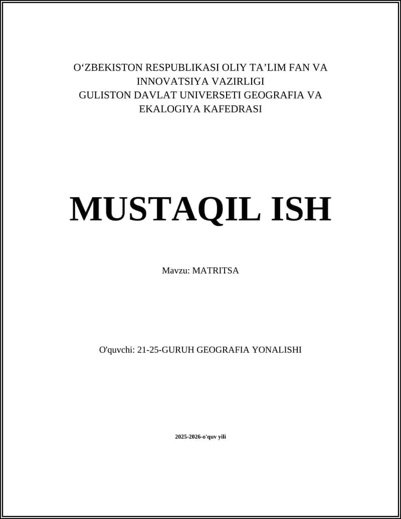 MATRITSA 1