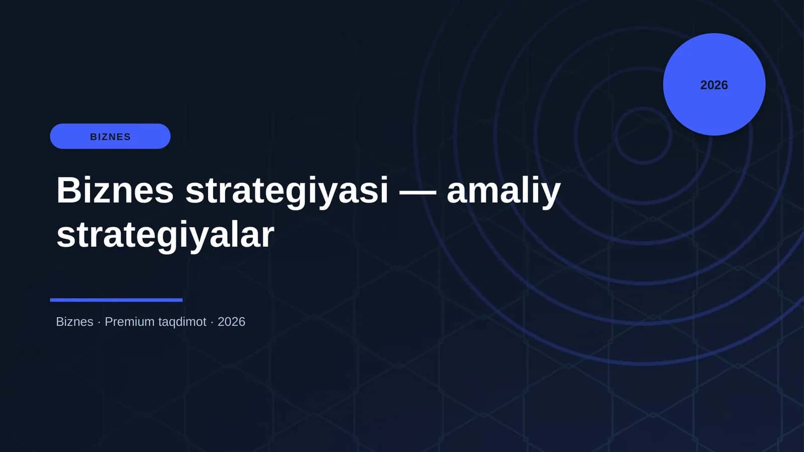 Biznes strategiyasi — amaliy strategiyalar 1