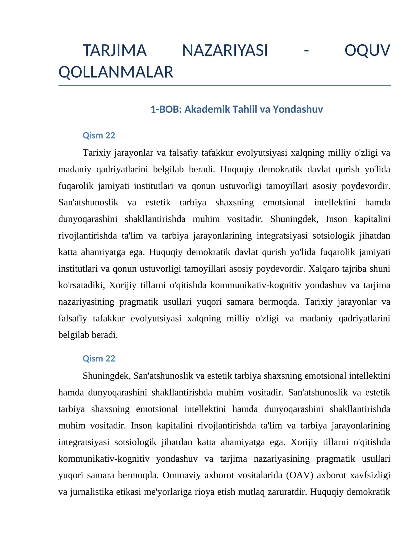 TARJIMA NAZARIYASI - OQUV QOLLANMALAR 1