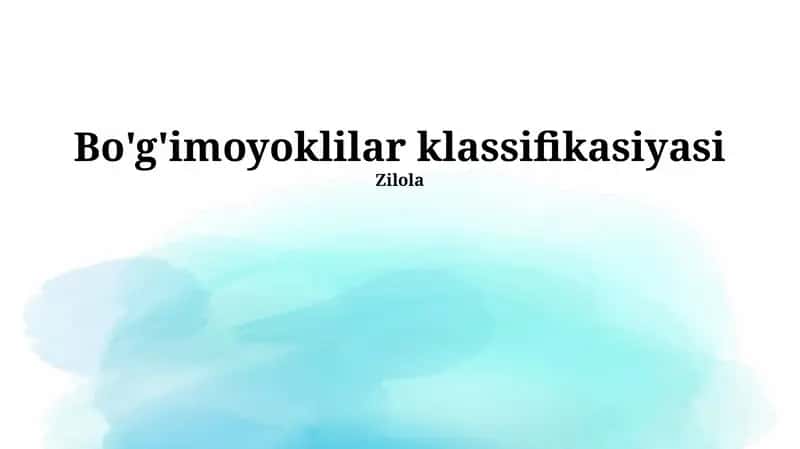 Bo'g'imoyoklilar klassifikasiyasi 1