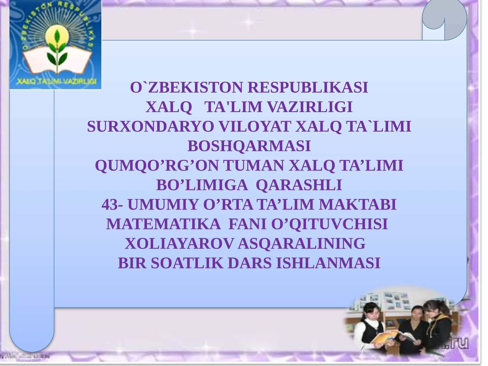 O`zaroteskarisonlar 1