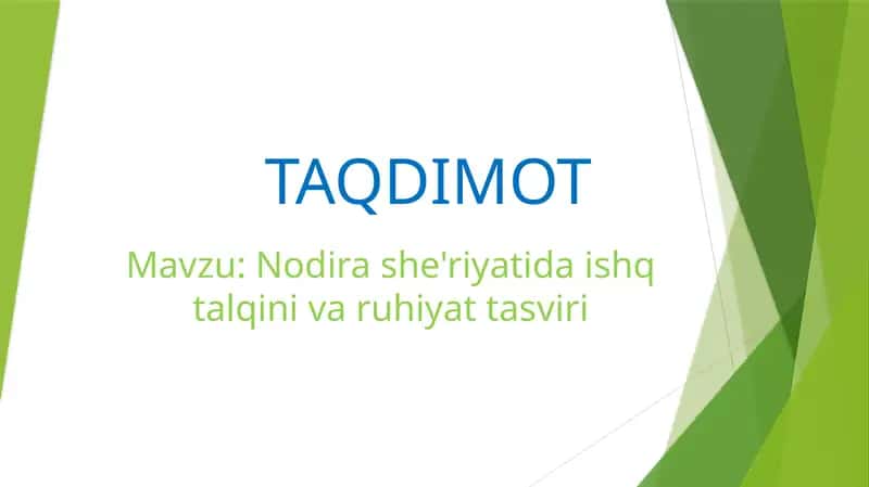 Nodira she'riyatida ishq talqinivaruhiyattasviri 1