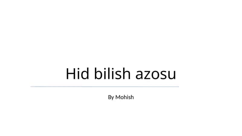 Hid bilish azosu 1