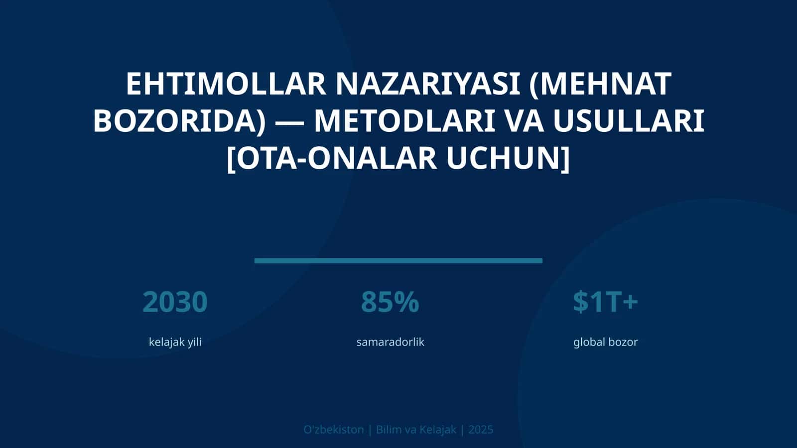 Ehtimollar nazariyasi (mehnat bozorida) — metodlari va usullari [ota-onalar uchun] 1