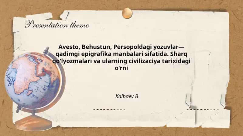 Avesto, Behustun, Persopoldagi yozuvlar 1