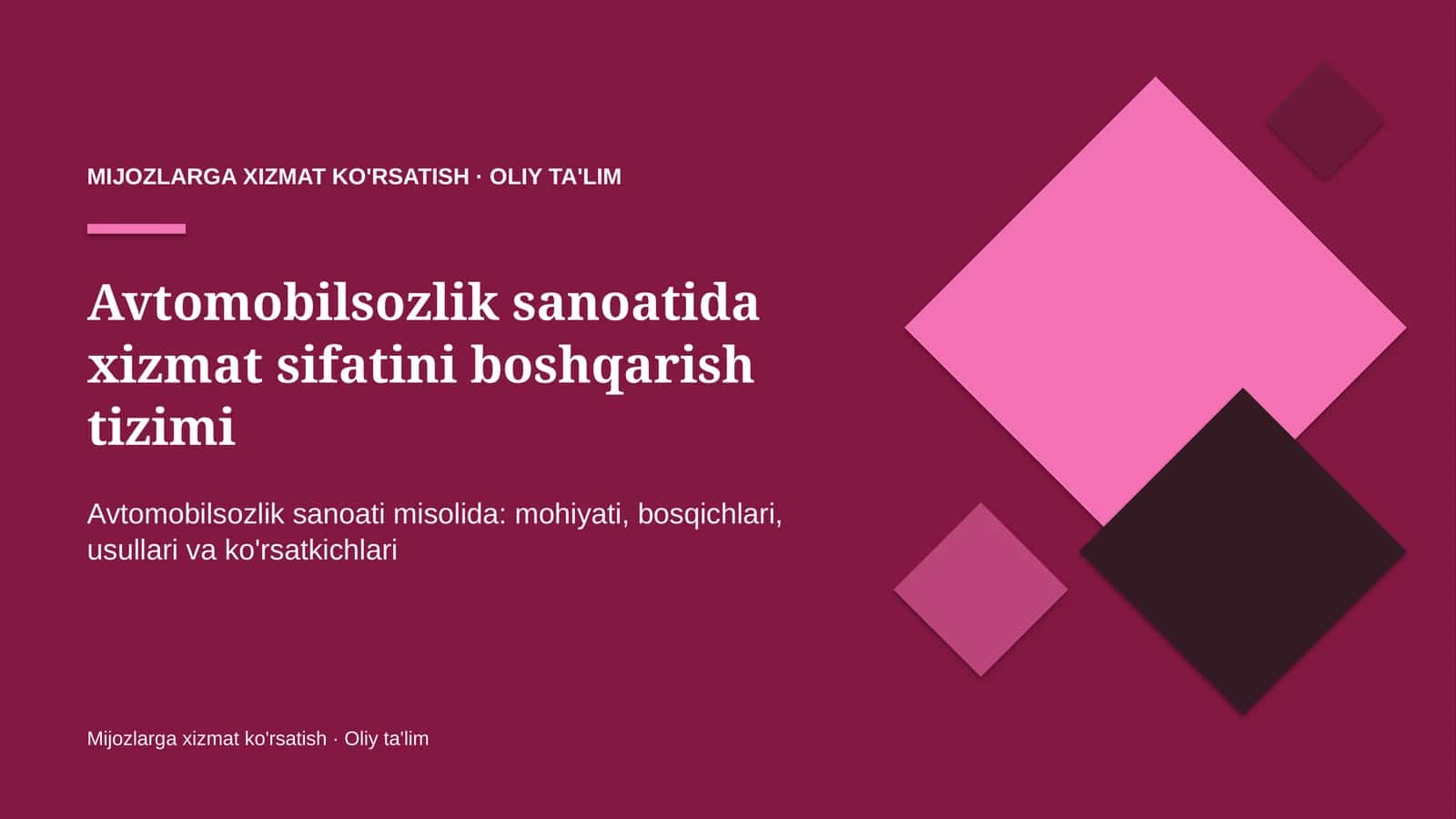 avtomobilsozlik sanoatida xizmat sifatini boshqarish tizimi 8724 1