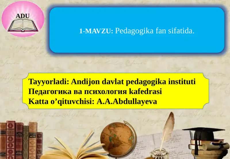 Pedagogika fani sifatida 1