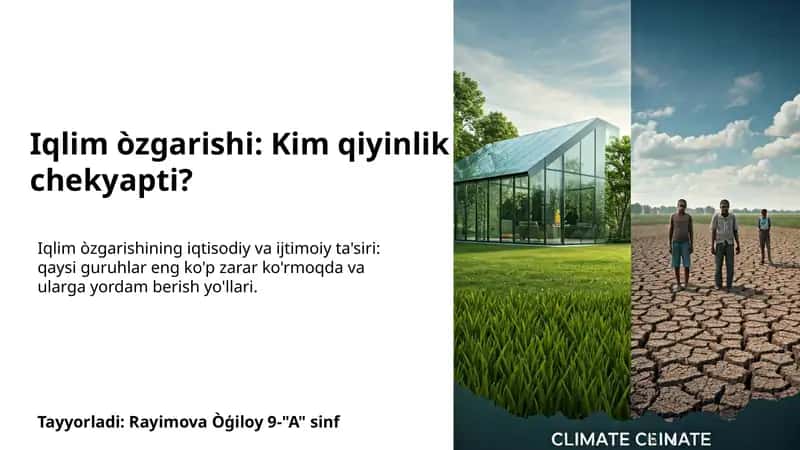 Iqlim òzgarishining iqtisodiy ta'siri va qimmatlanishi 1