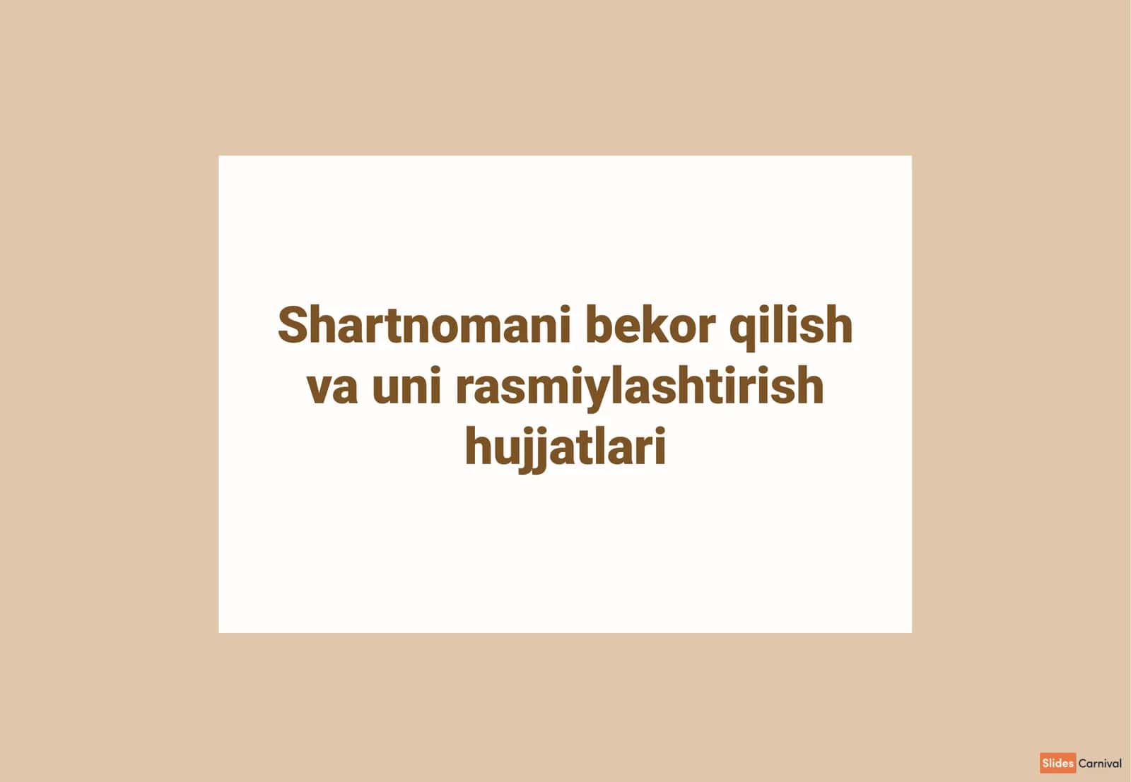 Shartnomani bekor qilish va uni rasmiylashtirish hujjatlari 1