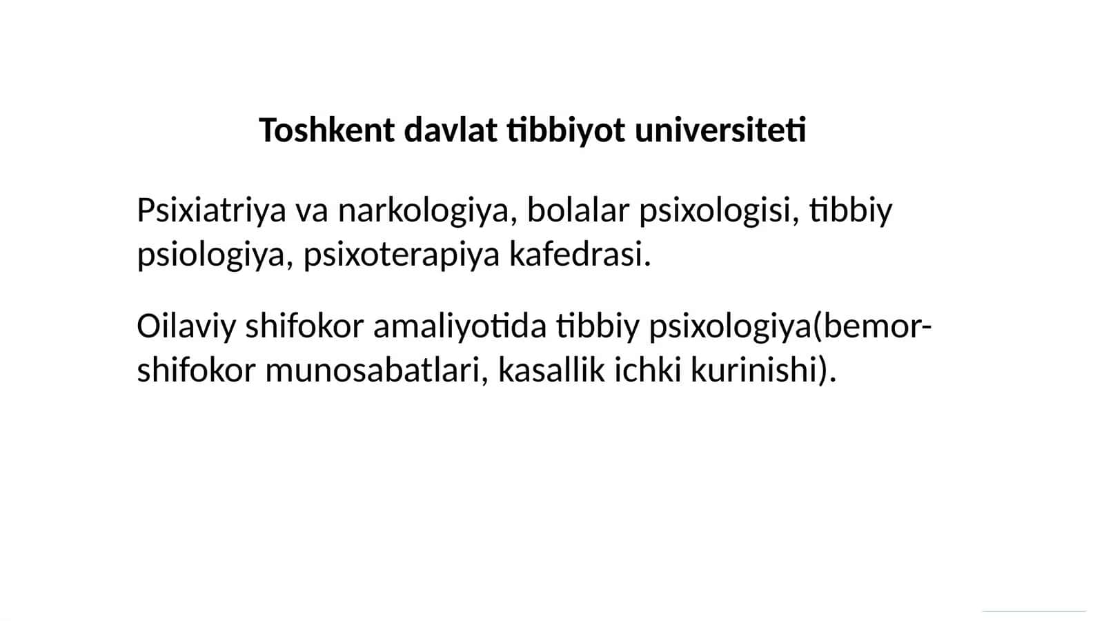 Oilaviy shifokor amaliyotida tibbiy psixologiya 1