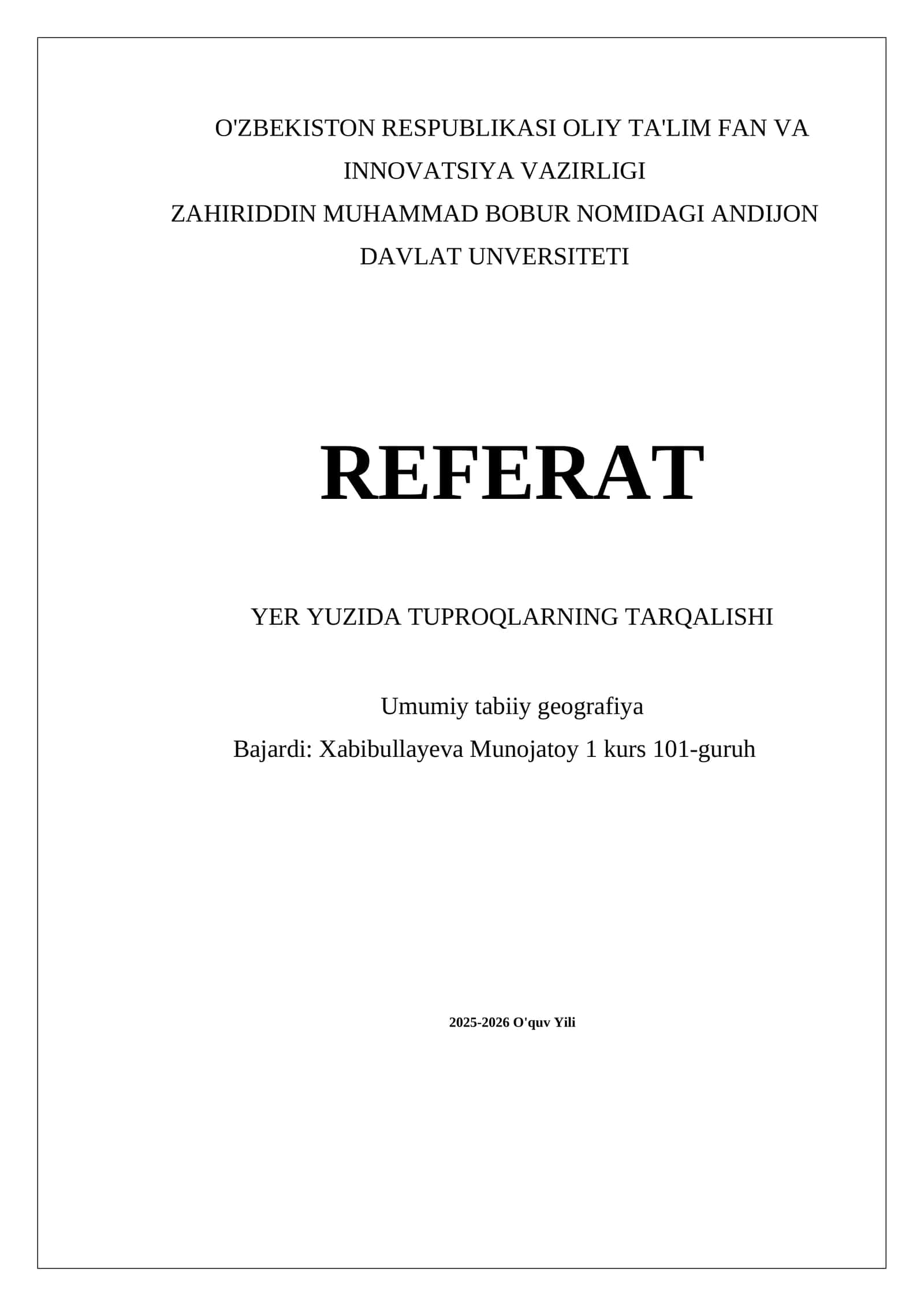 Yer yuzida tuproqlarning tarqalishi 1