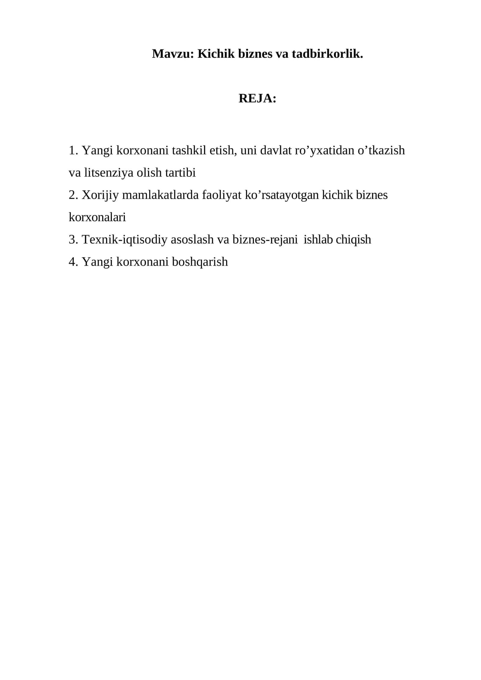 Kichik biznes va tadbirkorlik 1