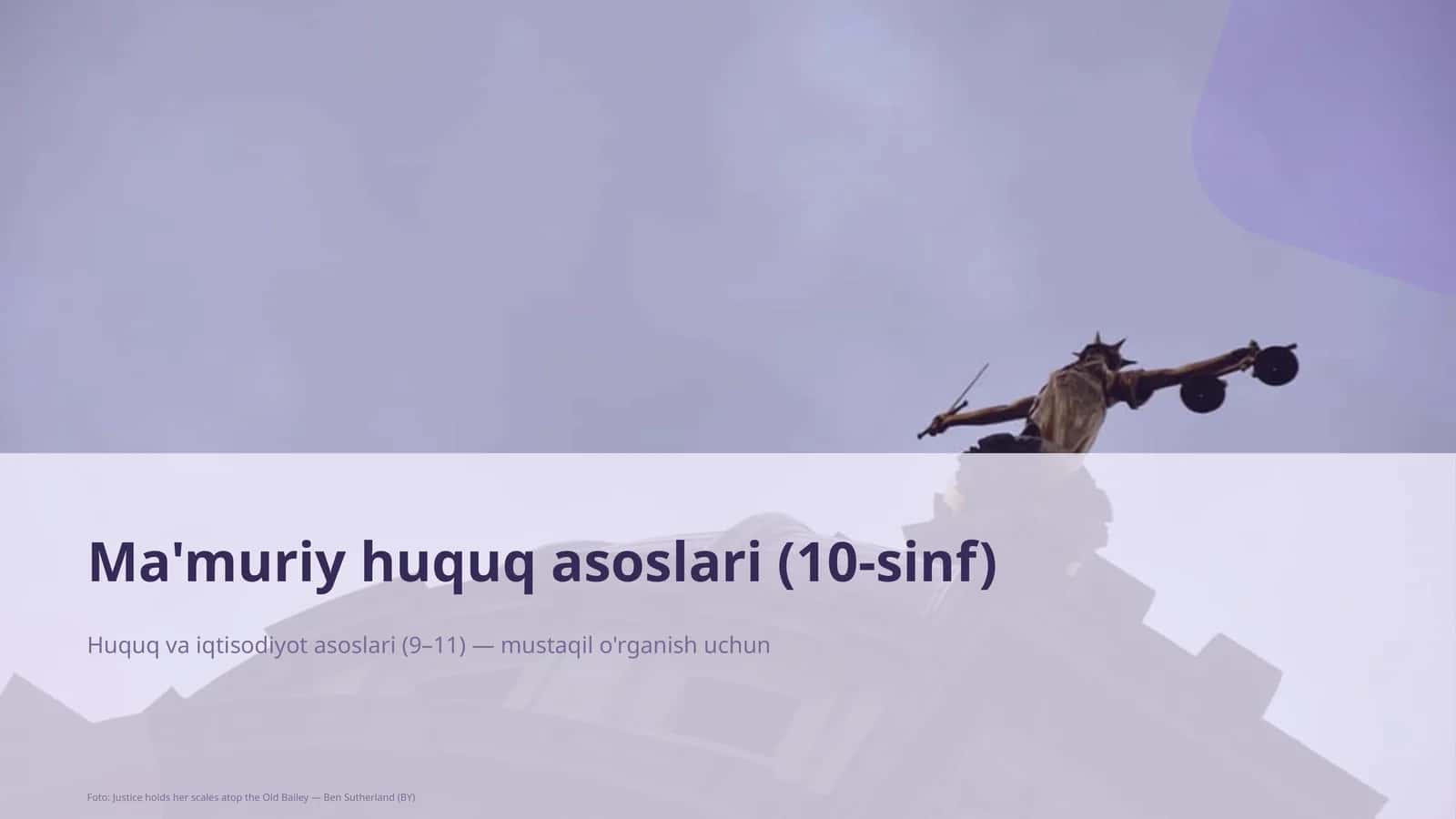 Ma'muriy huquq asoslari (10-sinf) 1