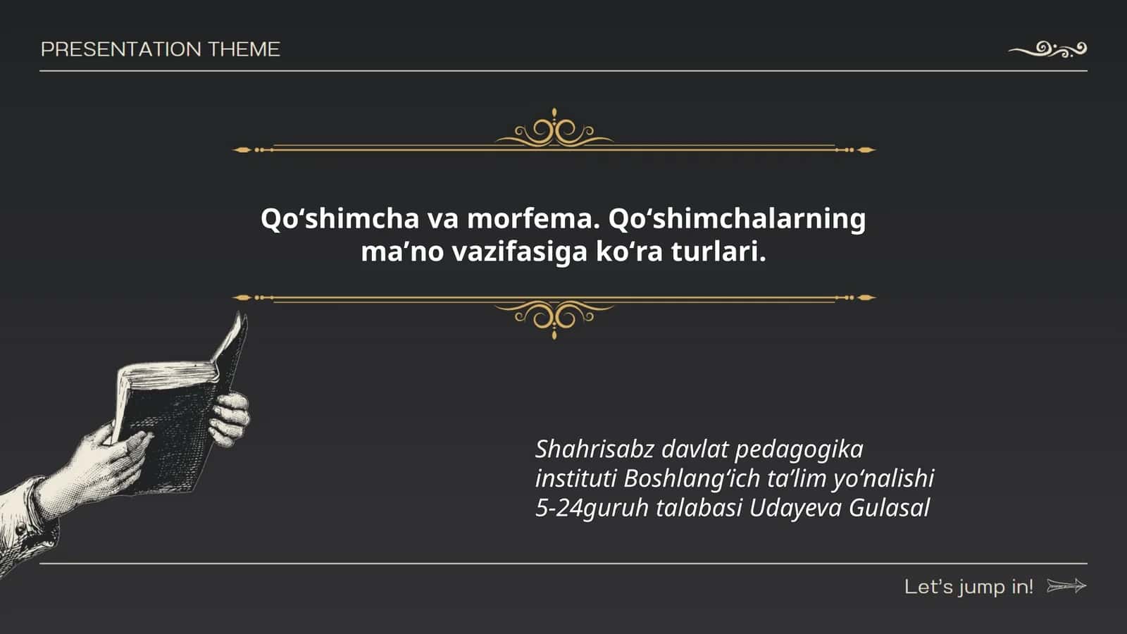 Qoʻshimcha va morfema. Qoʻshimchalarning maʼno vazifasiga koʻra turlari 1