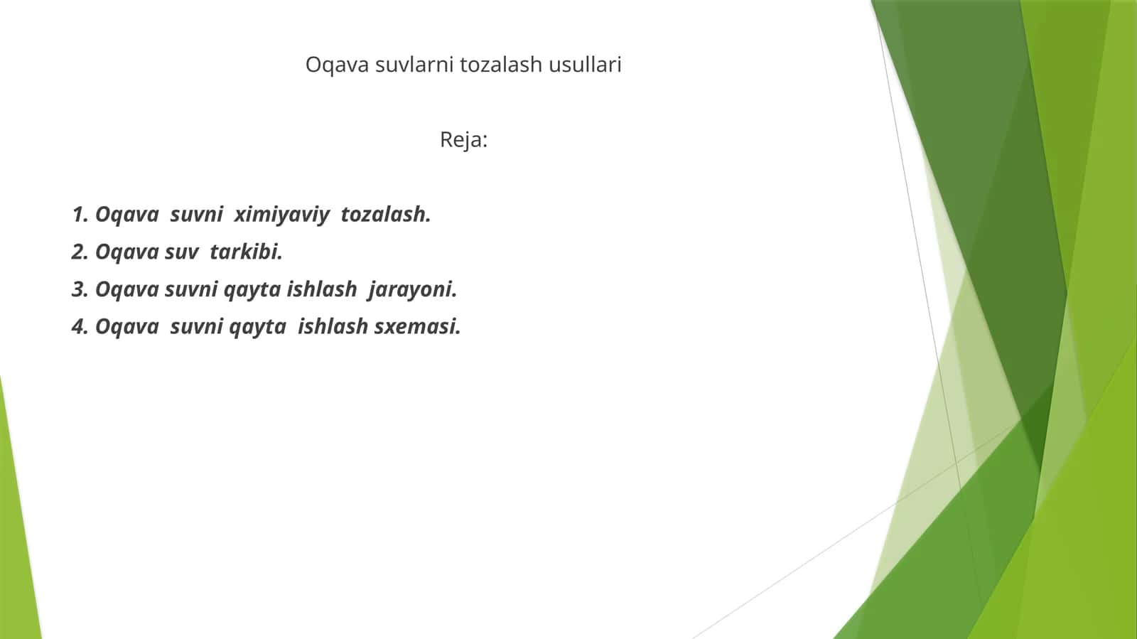 Oqavasuvlarni tozalash usullari 1