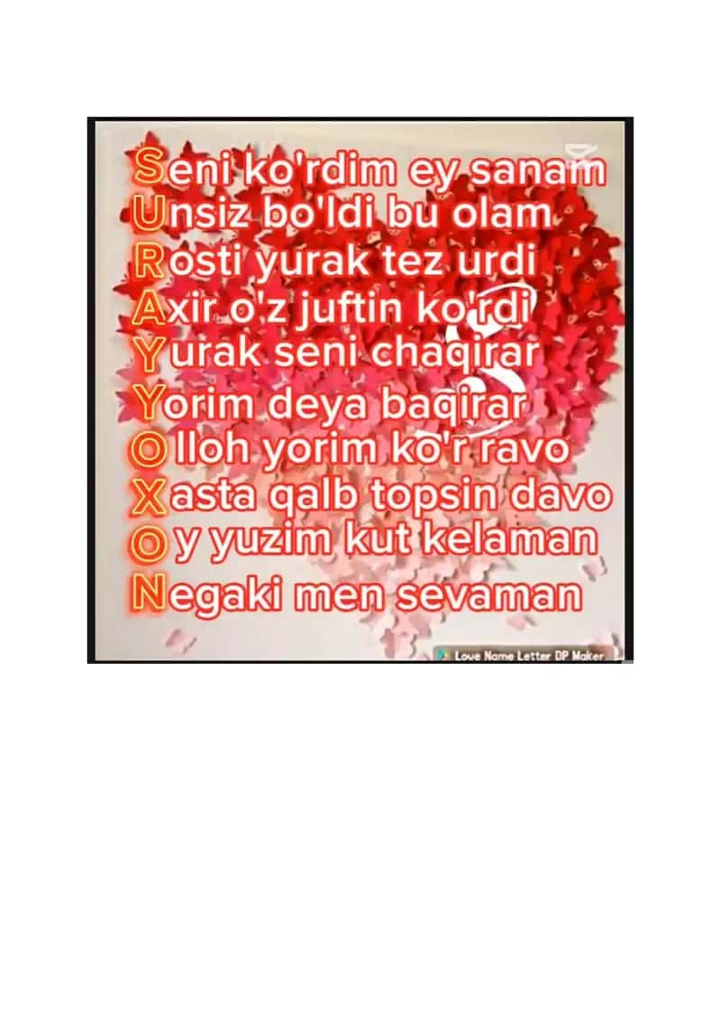 Surayyo ismiga sher 1