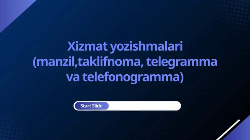 Xizmat yozishmalari 1
