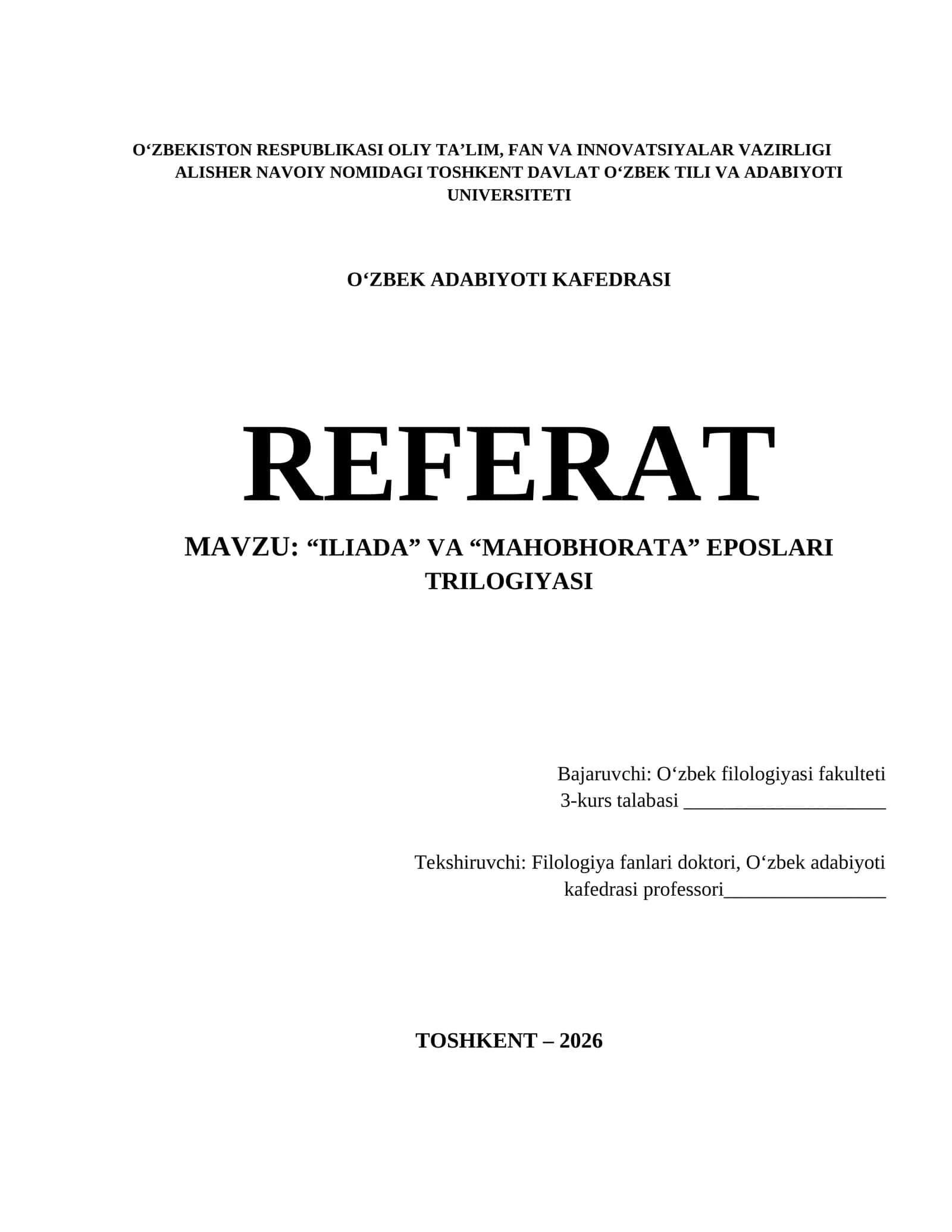#Iliada va Mahobhorata eposlari trilogiyasi 1