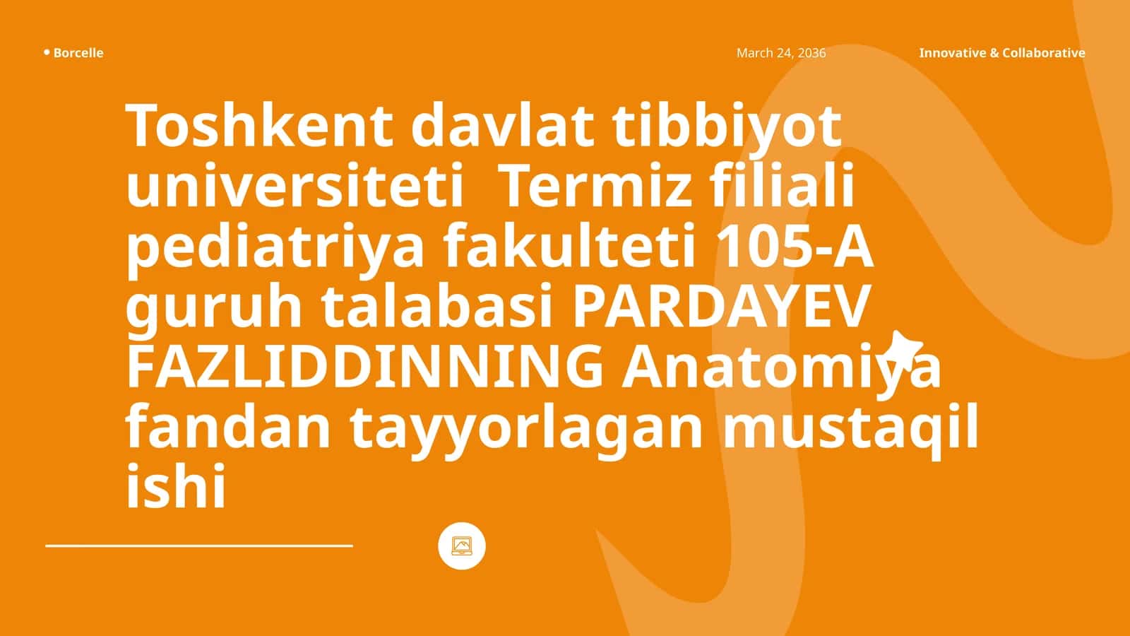 Anatomiya fandan tayyorlagan mustaqil ishi 1