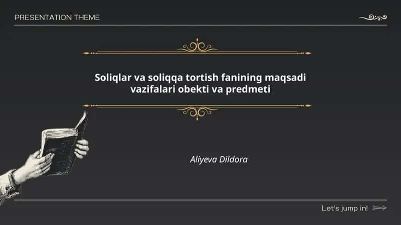 Soliqlar va soliqqa tortish fani 1