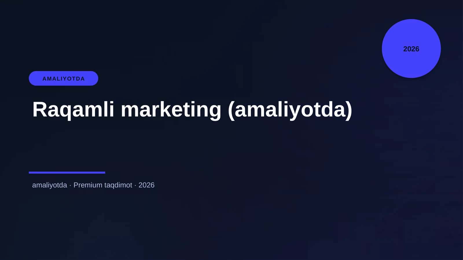Raqamli marketing (amaliyotda) 1