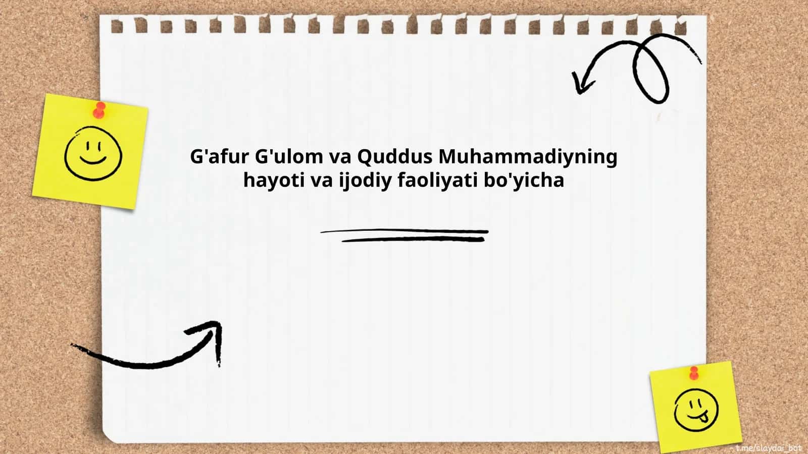G'afur G'ulom va Quddus Muhammadiyning hayoti va ijodiy faoliyati bo'yicha 1