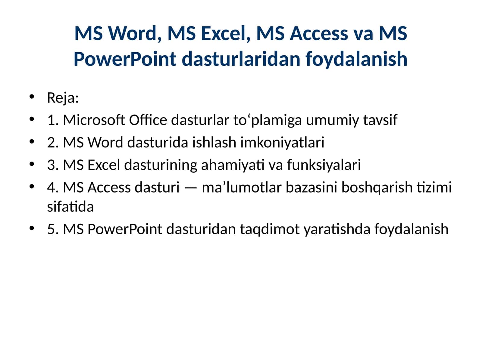 Word_Excel dasturlarida ishlash 1