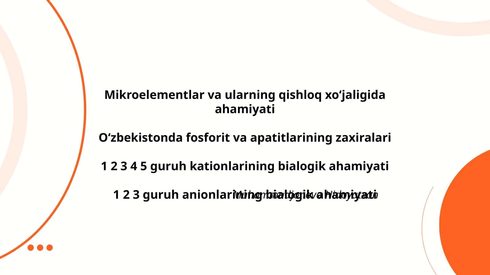 Mikroelementlar va ularning qishloq xoʻjaligida ahamiyati 1