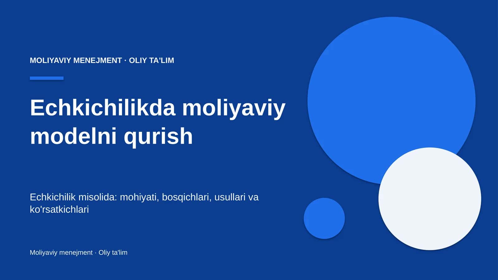 echkichilikda moliyaviy modelni qurish 9985 1