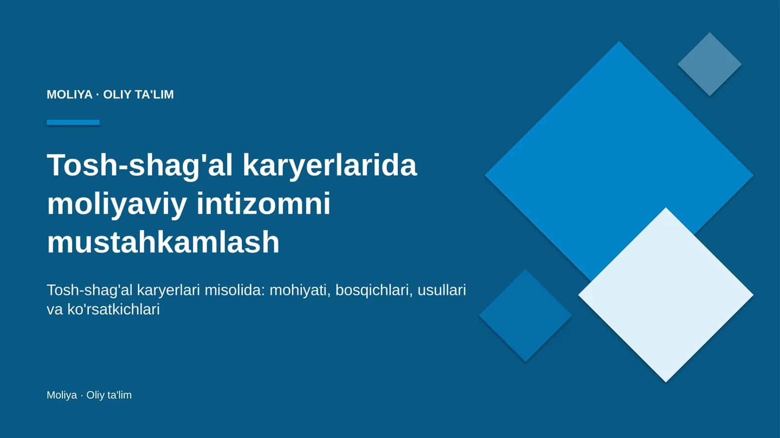 tosh shag'al karyerlarida moliyaviy intizomni mustahkamlash 6167 1
