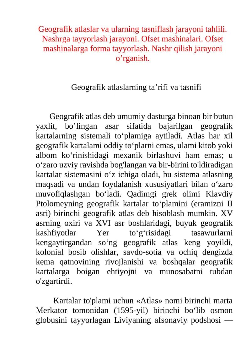 Geografik atlaslar 1