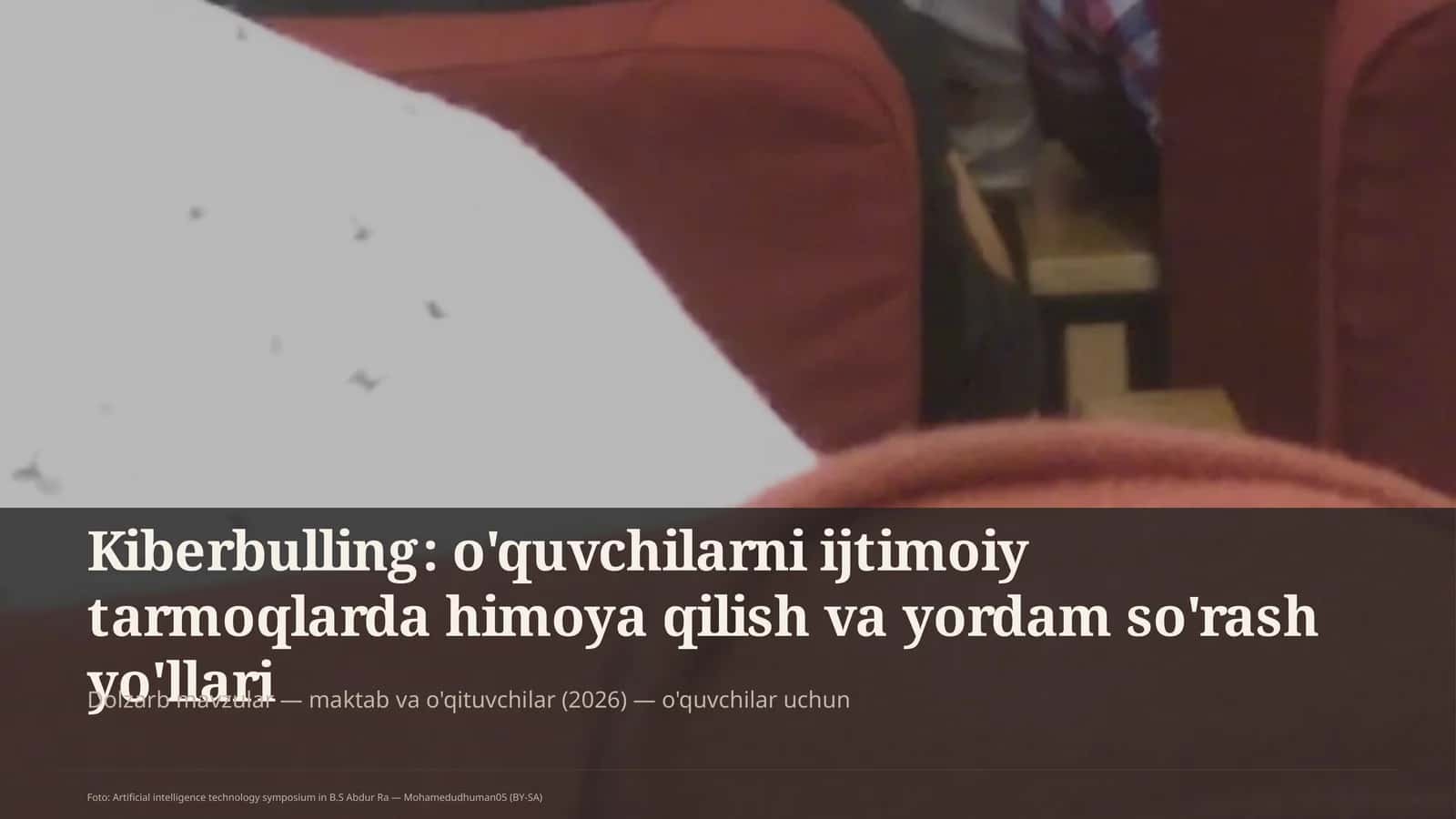 Dolzarb mavzular - maktab va o'qituvchilar (2026) - o'quvchilar uchun 1