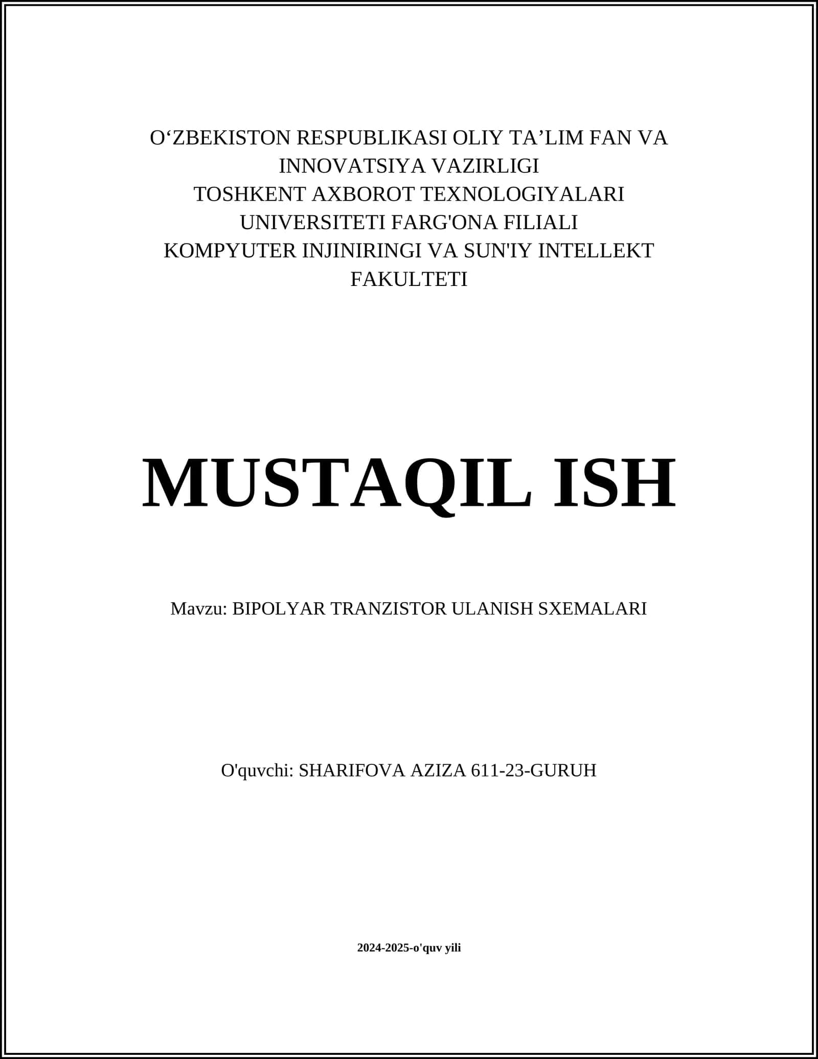 BIPOLYAR TRANZISTOR ULANISH SXEMALARI 1