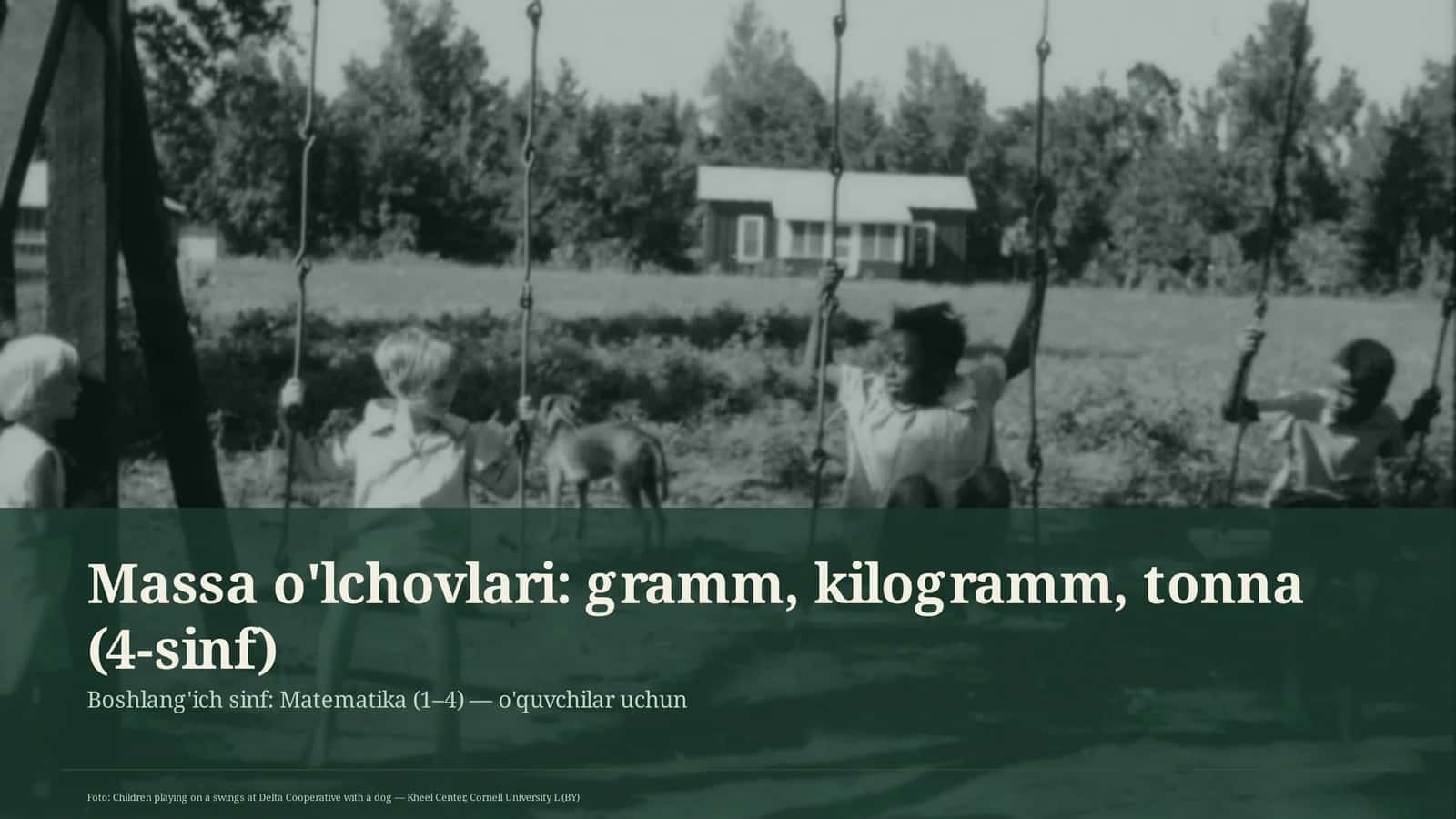 O'lchovlar va Massalar 1