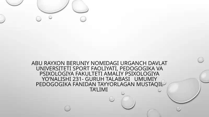 Umumiy pedagogika Oʻzbekiston respublikasining “Taʼlim Toʻgʻrisida”dagi qonuni 1