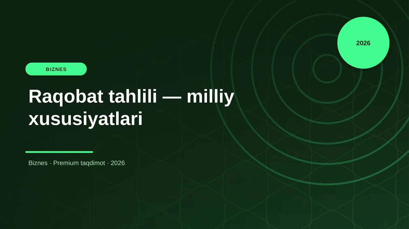 Raqobat tahlili — milliy xususiyatlari 1