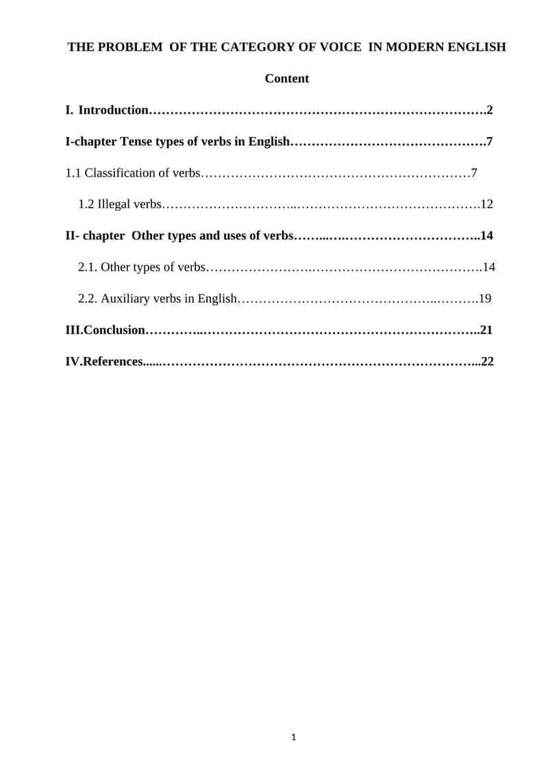 The Problem of the Category of Voice in Modern English 1