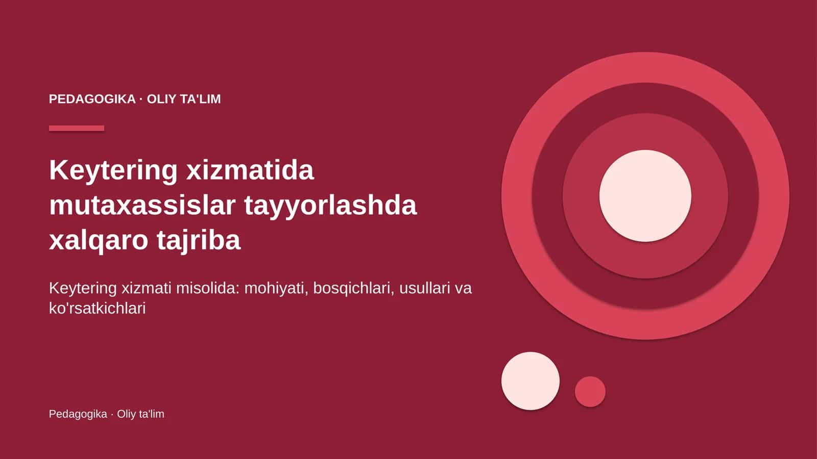 Keytering xizmatida mutaxassislar tayyorlashda xalqaro tajriba 1