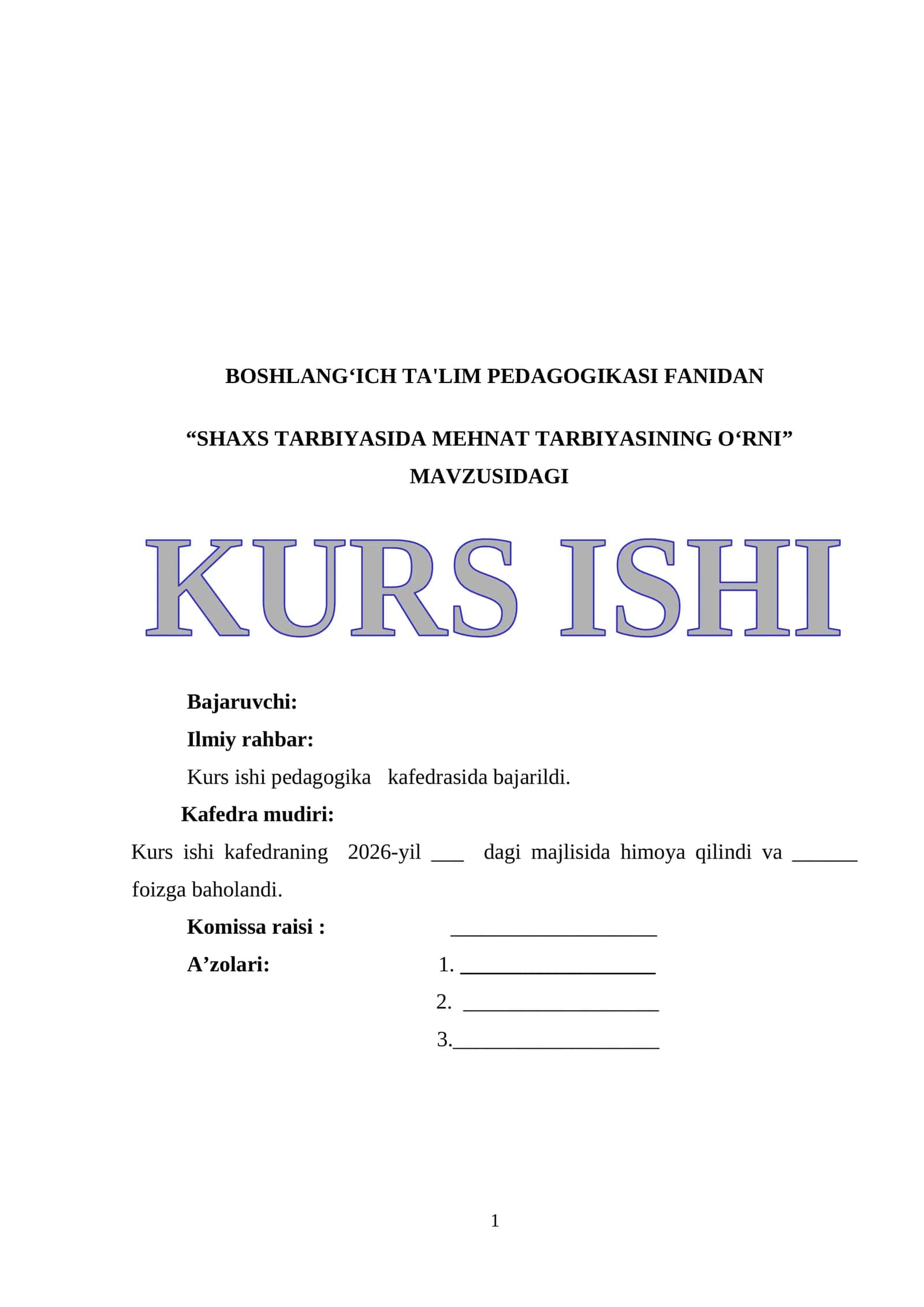 SHAXS TARBIYASIDA MEHNAT TARBIYASINING O'RNI 1