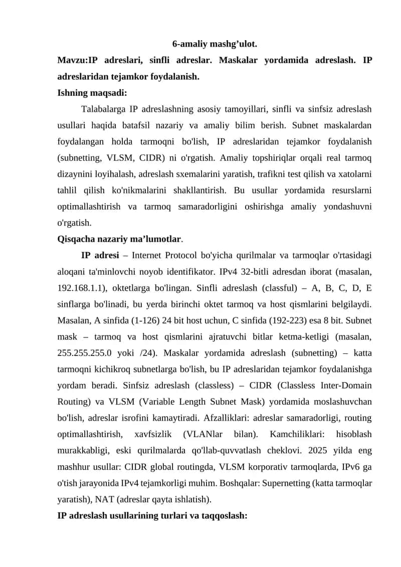 IP adreslash 1